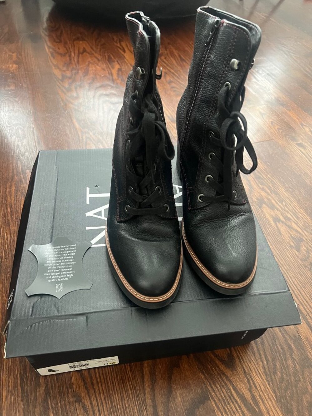 Naturalizer Black Lace‑Up Boots – Size 11